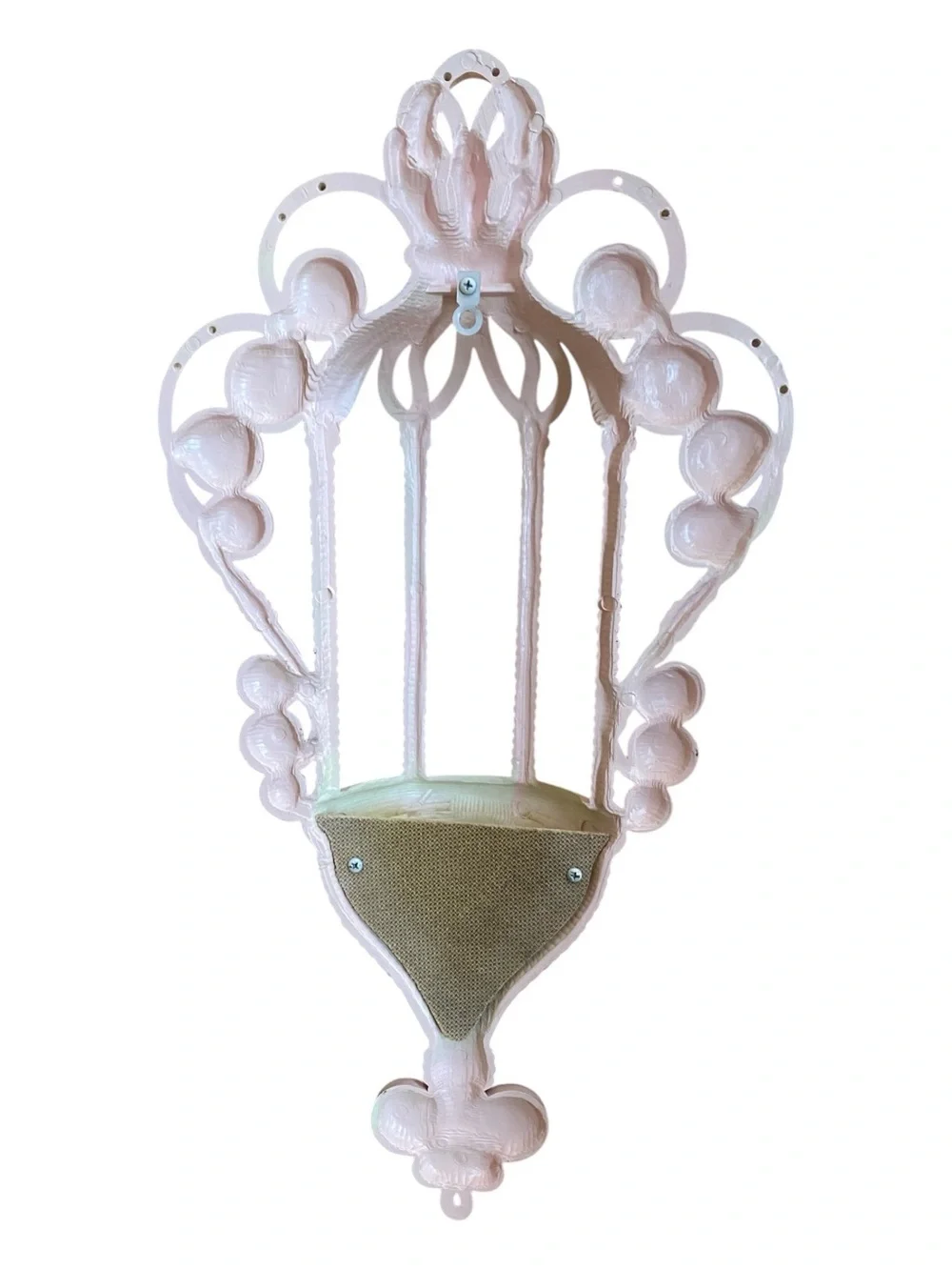 Burwood Vintage Birdcage Style Hanging Wall Planter Pink 1970s Retro